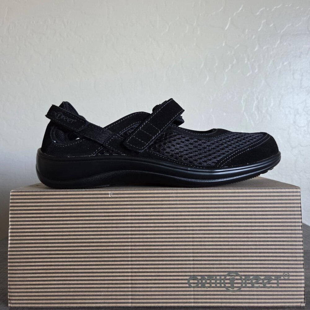 Orthofeet Sanibel 893 Orthotic Mary Jane Shoes Black Sz Women's 10 XX-Wide NEW